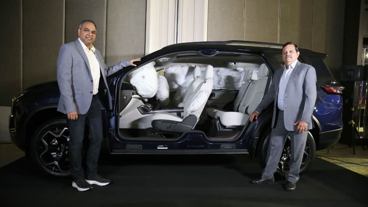 In terms of safety, both SUVs come equipped with six airbags across all trim levels, with an optional seventh airbag available for higher trims. An emergency call/breakdown call button is ready for use in case of emergencies or breakdowns. Navigating tight spaces is made easier with a 360-degree surround view system. Then there is the Level-II Advanced Driver Assistance System (ADAS), providing as many as 11 features including adaptive cruise control, autonomous emergency braking, forward collision warning, rear collision warning, traffic sign recognition, high-beam assist, lane departure warning, and blind spot detection. (Image: Tata Motors)