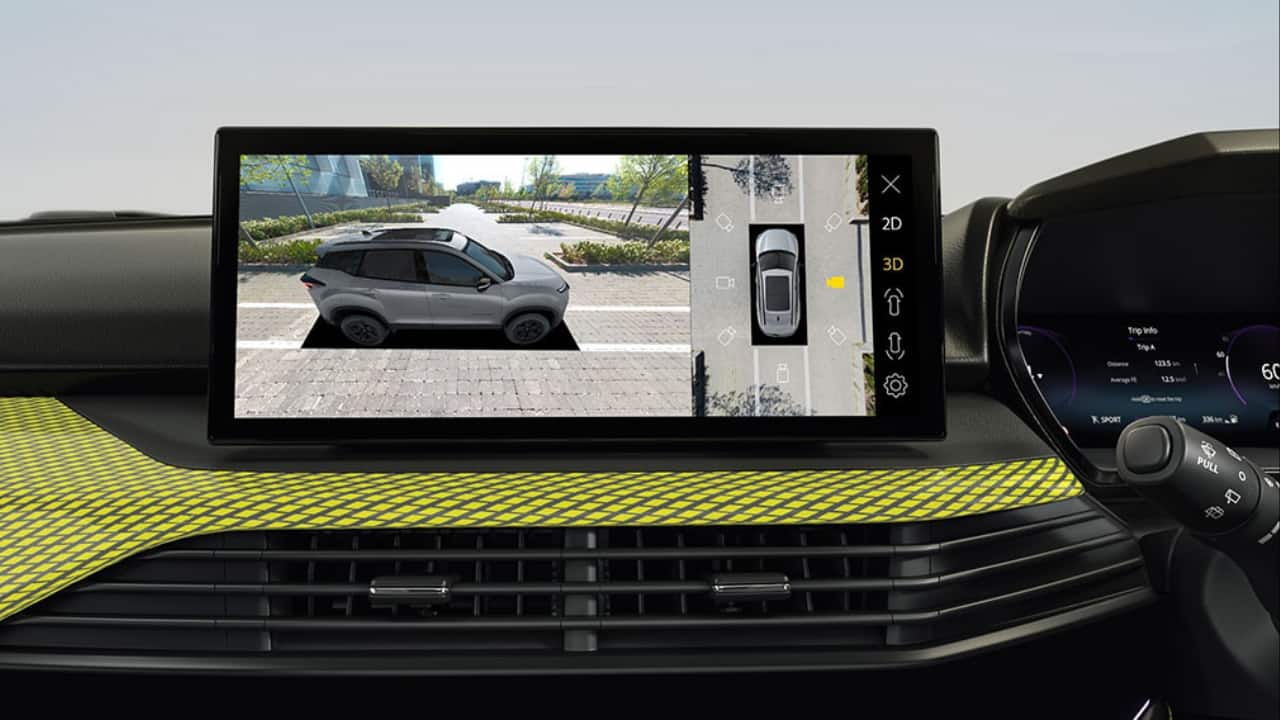 Under the hood, the 2023 Tata Harrier retains its trusty Kryotec 2.0-liter four-cylinder turbo-diesel engine. This powertrain generates a robust 170 horsepower and delivers 350 Nm of peak torque. Transmission options include both a six-speed manual and a six-speed torque converter automatic. It gets a terrain response system, offering modes like Normal, Rough, and Wet, to better adapt to various driving conditions and three driving modes, Eco, City and Sports, allows drivers to tailor the SUV performance to their preference. (Image: Tata Motors)