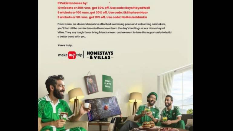 Not everyone is a fan of MakeMyTrip's ad on India-Pakistan ODI World Cup match - Vimarsana News