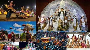 Diverse forms of celebrating Dussehra across India. (Photos: Wikimedia Commons)