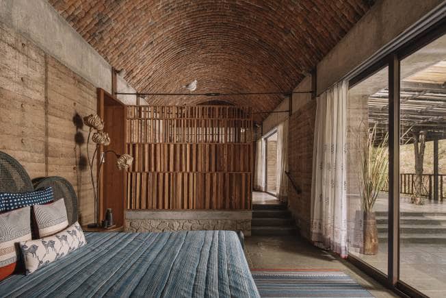 Floor to ceiling glass walls lend a feeling of openness at Tipai.