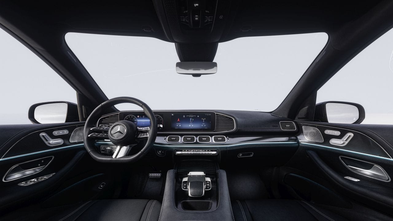 Mercedes-Benz has beefed up the interiors and features, too. While the dashboard retains the same basic shape and design, touches of chrome and new trim finishes freshen up the interior. There is a new steering wheel plucked out of the S-Class, with touch-sensitive controls. The highlight, however, comes in the form of Mercedes’ latest MBUX software that runs the infotainment system. The dual 12.3-inch touchscreen and driver’s display have been retained, but with the new software there is greater functionality and the improved voice assistant now controls more of the vehicle’s functions. (Image: Mercedes-Benz)