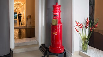 Possibly one of the 100 post boxes that were shipped to India from Britain to initiate the Indian Postal Service. (Photo courtesy Taj West End)