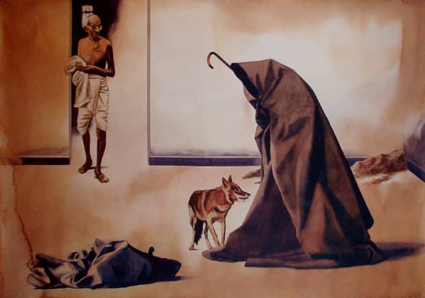 A limited edition from the 'Reimagining Bapu' (1999) series by Atul Dodiya (Photo Vadehra Art Gallery)