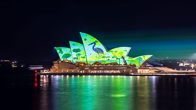 John Olsen’s 'Lighting of the Sails: Life Enlivened' animated the Sydney Opera House at the recent 13th edition of Vivid Sydney festival. 
