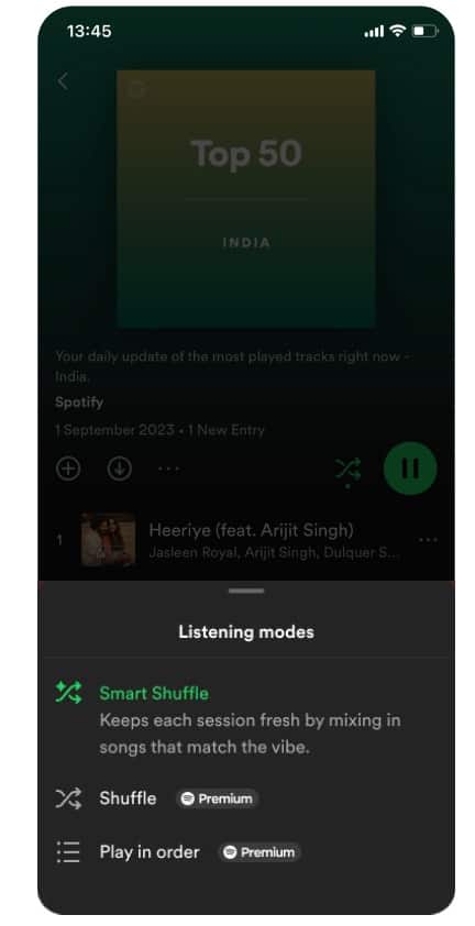 Spotify limits features for free users in India