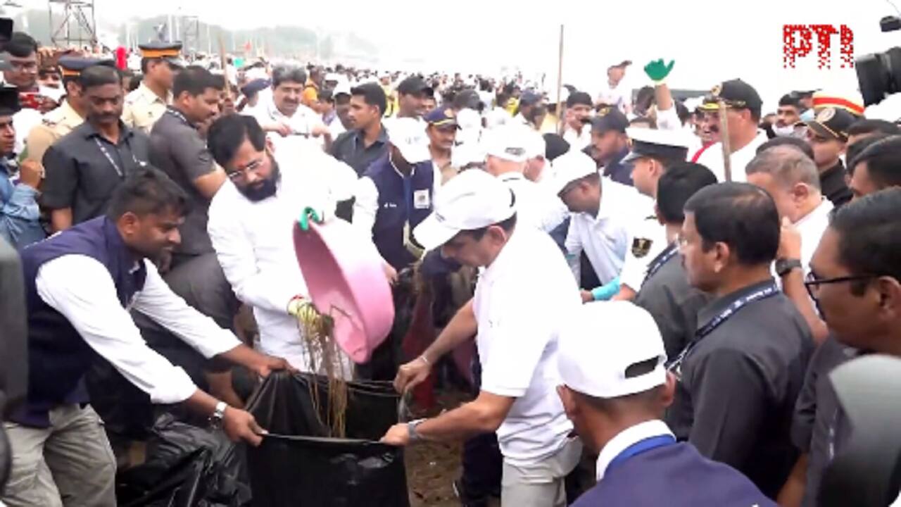 Maharashtra's Chief Minister Eknath Shinde participated in a cleanliness drive 'Swachhata Pakhwada' in Mumbai as a part of the Centre's Swachh Bharat Abhiyan 3.0