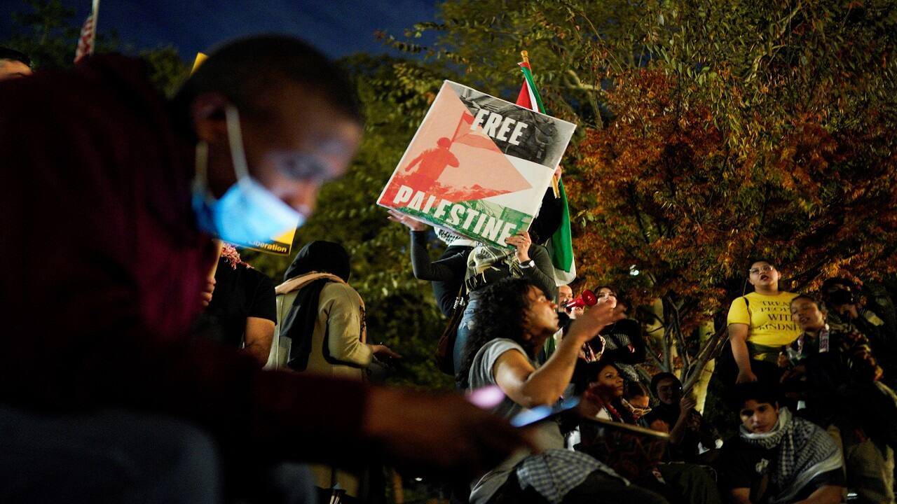 Hundreds of demonstrators rallied in New York City to express solidarity with Palestinians in Gaza, amid the ongoing conflict between Israel and Hamas.( Image: Reuters)