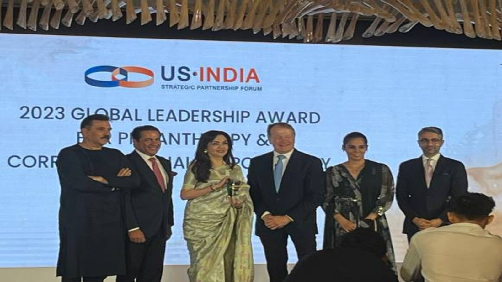 Nita Ambani Xxx Videos - Nita Ambani gets global leadership award for philanthropy USISPF