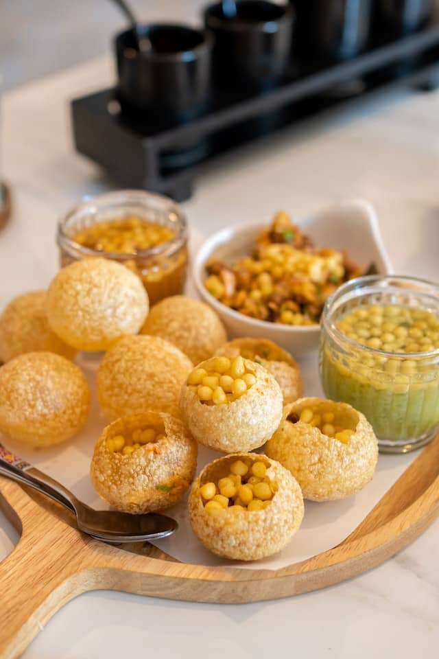 Pani Puri: Gol Gappe, Phuchka, Pani ka Bataasha or Patasha, Gup Chup, Phulki, Pakodi. 