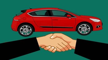 cars shake hand