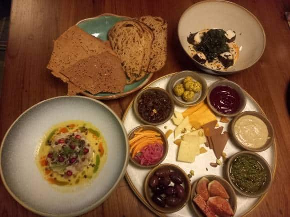The spread at al fresco restaurant Marāi in Arpora, Goa.