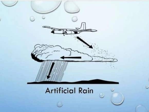 Artificial rain. (Image via Delhi Government/X)