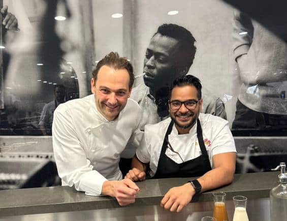 Hussain Shahzad, executive chef at Hunger Inc Hospitality with Daniel Humm, Chef & Owner of Eleven Madison Park.