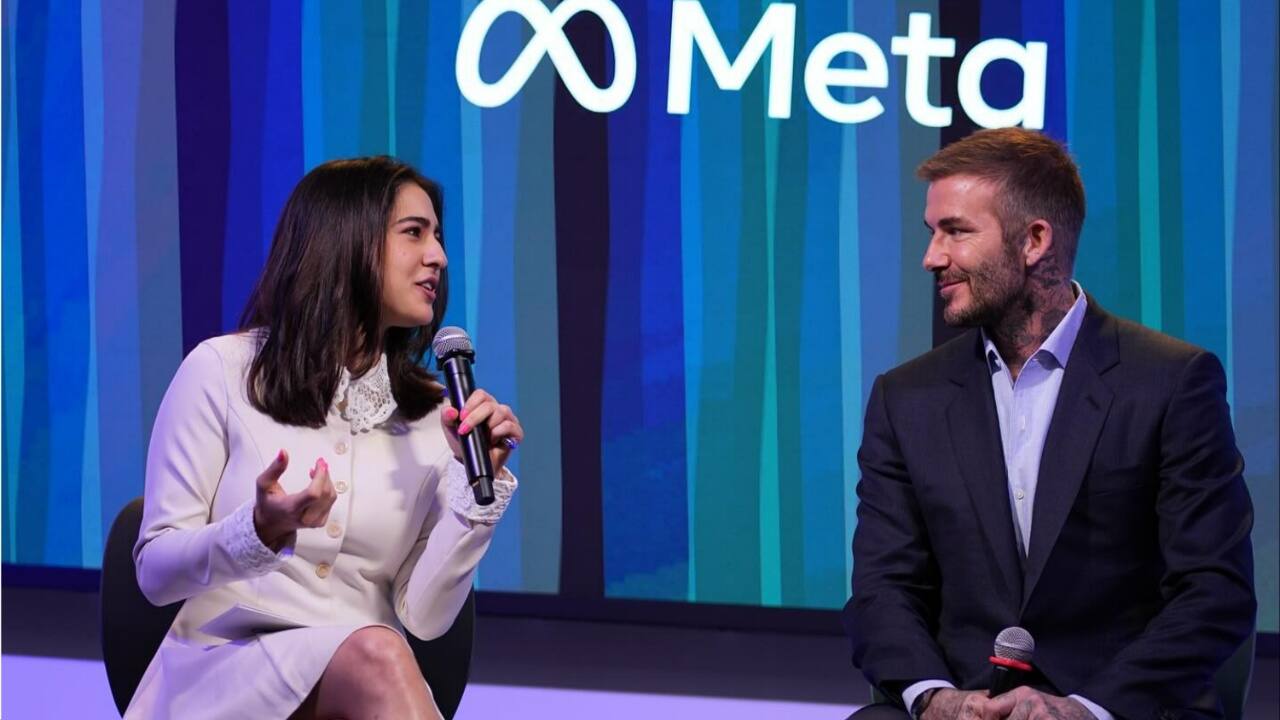 Sara Ali Khan and David Beckham talk work-life balance at Meta office. Watch Sara Ali Khan and David Beckham talk work-life balance at Meta office. Watch
