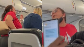 Woman pulls down pants mid-air, threatens to urinate in plane aisle.  Shocking video is viral