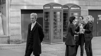 Peter Capaldi and other Doctor Who actors in Cardiff, 2014. The Doctor’s travelling companions often have a high level of optimism. (Photo by Shaun Smith via Wikimedia Commons 2.0)