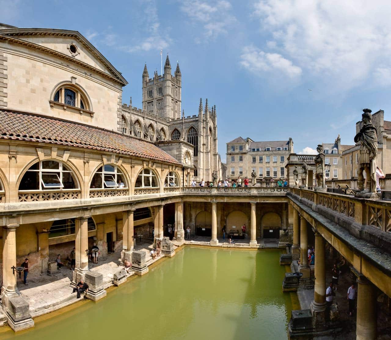 Roman Baths in Bath, England. (Photo via Wikimedia Commons)