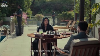 Possibly no other casting choice in the Indian streaming era has fit the details of its demands as perfectly as Sushmita Sen has taken to the character of a mother forced to turn into an animal for the sake of her children in Aarya. (Screen grab/YouTube/Disney+Hotstar)