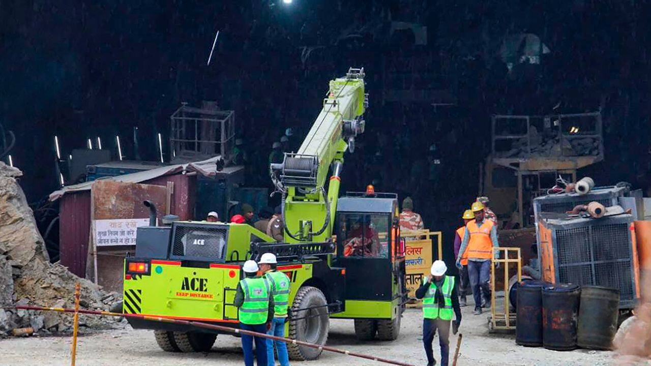 Officials said on Tuesday that rescue personnel bore through a 60-metre stretch of rubble from the collapsed Silkyara tunnel, where 41 workers have been trapped for the past 16 days. (Image: ANI)