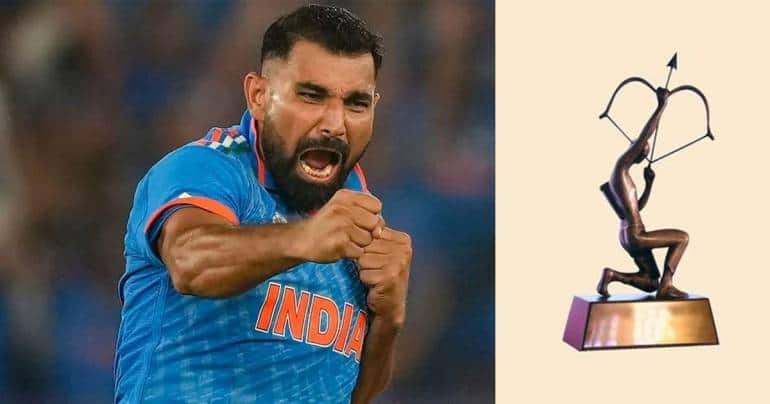 BCCI recommended Mohammed Shami for Arjuna Award after his performance at the ICC Cricket World Cup 2023. (Photo via X)