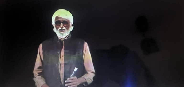 The ‘digital persona’ of MF Husain at the Museum of Art & Photography, Bengaluru. (Image courtesy MAP, Bengaluru)