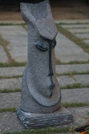 Parmod K Mann's untitled 2021 work in black marble probes the primitive human form. (Photo courtesy Shazid Chauhan)
