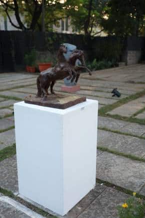 Muzaffar Ali's untitled (2023) sculpture in bronze is inspired by his own 2022 painting, Hoshruba. (Photo courtesy Shazid Chauhan)