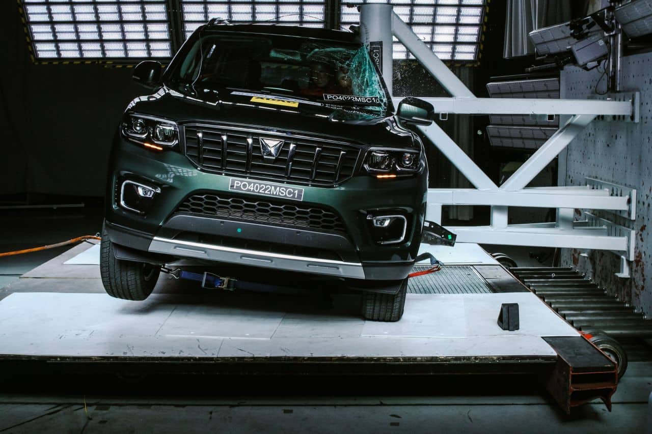 Mahindra Scorpio-N Now, while the Mahindra Scorpio-N does get a total of five stars in adult occupant safety, its total score of 29.25 out of 34 may seem lower than the XUV700 or the XUV300, at least proportionally. The dummies displayed good protection to the head and knees for both the driver and passenger but also only adequate protection to the chest in both cases. In a side impact test, however, protection was rated as good all around. Further the bodyshell was rated as stable with capability to withstand further loadings. Standard equipment includes front airbags, but curtain airbags are an optional extra. ISOFIX is a standard feature, too. Child occupant safety rating was reported at three stars with a total of 28.93 points out of a maximum of 49. The Mahindra Scorpio-N gets to powertrain options. The 2.0-litre turbo-petrol produces 203 hp of maximum power and 370 Nm of peak torque, while the 2.2-litre diesel generates 175 hp of maximum power and 370 Nm of peak torque. Transmission options include a 6-speed manual and a 6-speed automatic gearbox. 