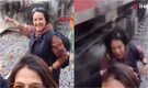 Caught on camera: The horrifying moment woman taking selfie is hit by train