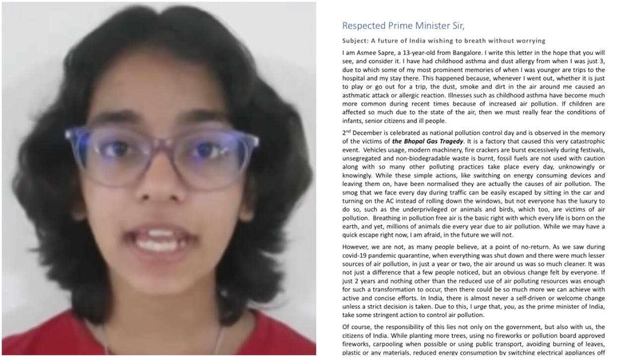 Bengaluru teen with asthma urges PM Modi to take 'stringent action' to control air pollution. Watch