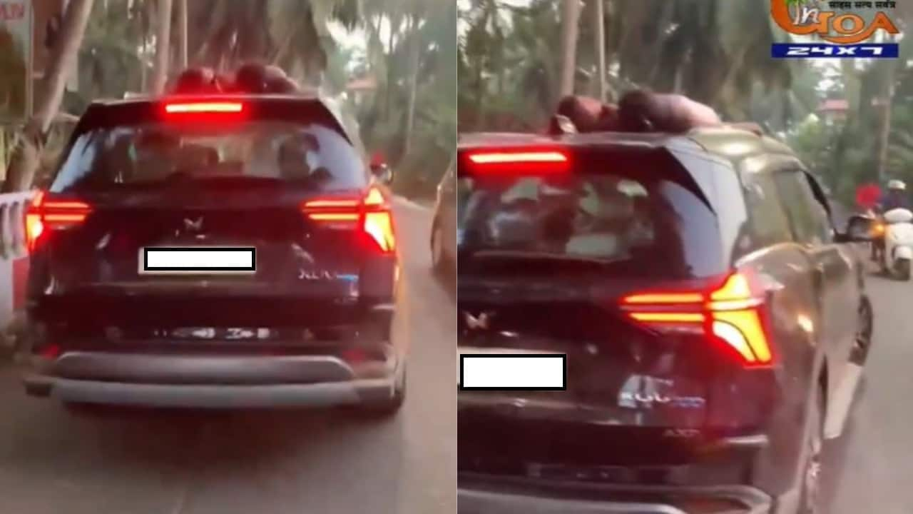 Goa shocker: Children filmed sleeping on top of moving car. Video is viral