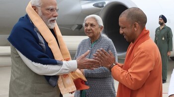 PM Modi arrives in Ayodhya; received by UP guv Ananidben Patel, CM Adityanath