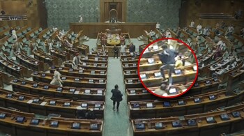 Man jumping from the victor's gallery.