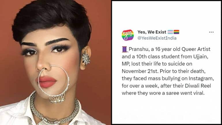 Pranshu, a queer teen, died by suicide, after facing severe online bullying and trolling. (Image via Instagram) 