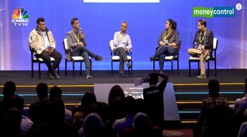(L-R) Amitabh Nag, CEO, Bhashini, Sriram Raghavan, Vice President, IBM Research AI, Dr Manish Gupta, Director-Research, Google, Kalika Bali, Microsoft Research India in conversation with Tanuj Bhojwani, People + ai