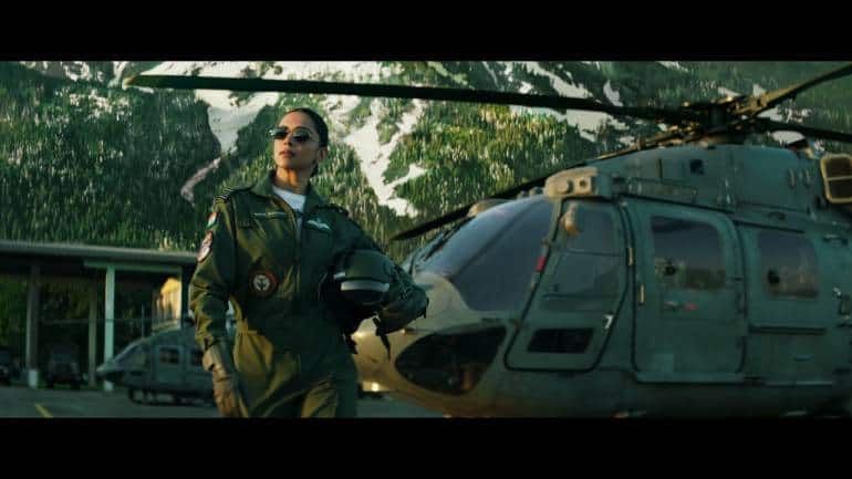 Deepika Padukone in a still from Fighter.