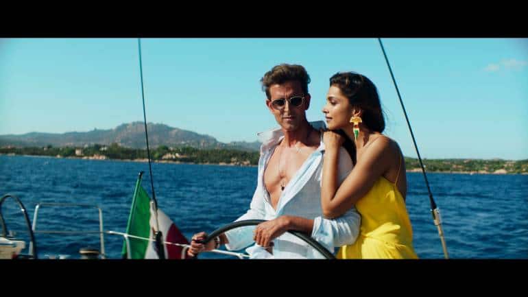 Hrithik Roshan and Deepika Padukone in a still from Fighter.