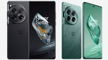 The OnePlus 12 comes in 'Flowy Emerald' and 'Silky Black'. It costs Rs 64,999 (12GB/256GB) or Rs 69,999 (16GB/512GB)
