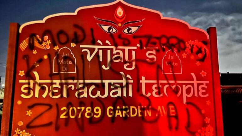 Another Hindu temple vandalised with anti-India graffiti in California - Vimarsana News