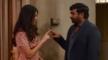 Katrina Kaif and Vijay Sethupathi in director Sriram Raghavan's thriller Merry Christmas, which released in theatres on January 12, 2024. (Photo via X)