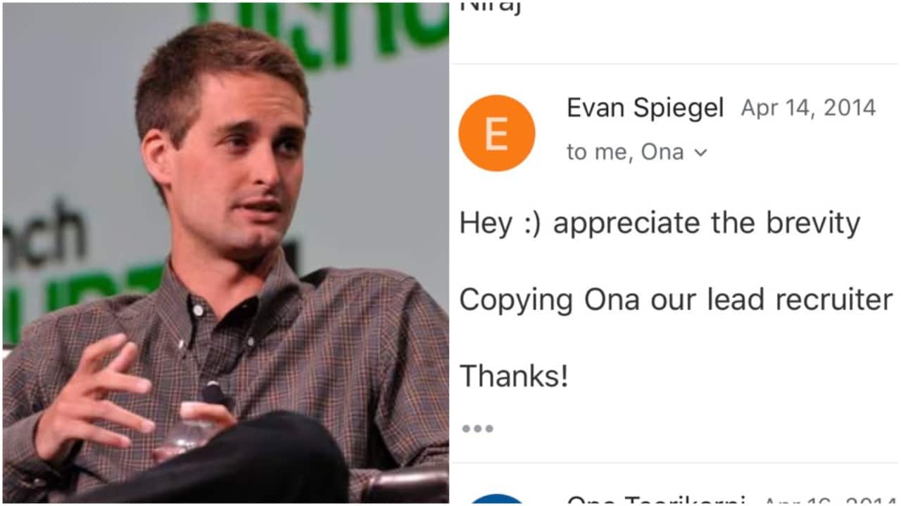Snapchat CEO's 2014 email to Indian-origin techie asking for an internship in 3 points is viral