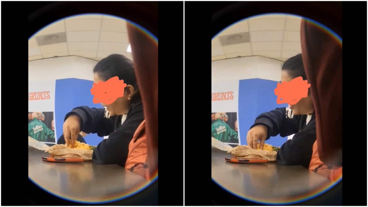 Woman eating rice with hands in airport shamed, called 'unsanitary'. Viral video