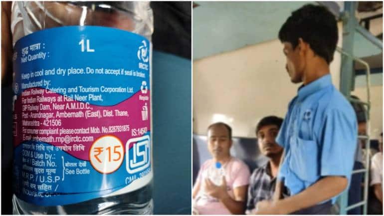 IRCTC pantry staff charges Rs 20 for bottled water with MRP of Rs 15. Watch - Vimarsana News