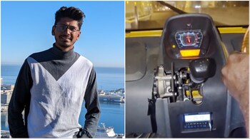 'Durai (the Uber driver) said he made the changes because his shoulder was hurting from shifting gears too much so he and his friend made this mechanism where he can shift gears using the stick behind the steering,' IT developer Parth Parmar said. (Image credit: @ParmarParth91/X)