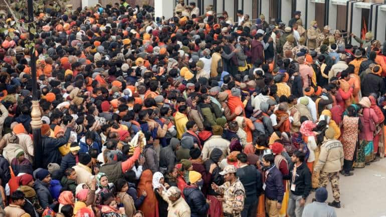 Rush of devotees at Ayodhya Ram temple on first day, security personnel struggle to control crowds - Vimarsana News