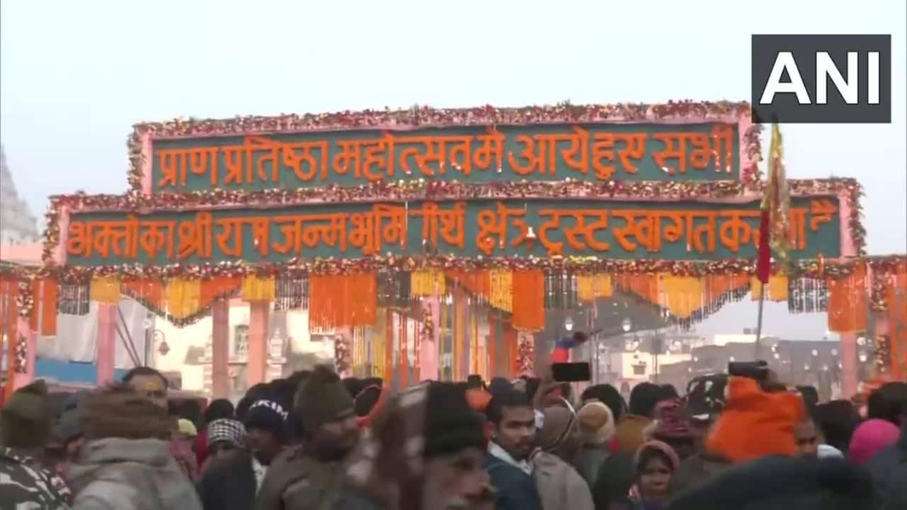 A sea of devotees at Ayodhya Ram Mandir as it opens to public ...
