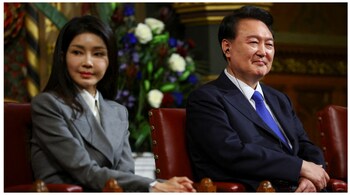 South Korea's President Yoon Suk Yeol with his wife Kim Keon Hee.