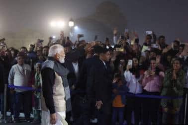 The ceremony kicked off with the massed band's 'Shankhnaad' tune, followed by enthralling melodies like 'Veer Bharat,' 'Sangam Dur,' 'Deshon ka Sartaj Bharat,' 'Bhagirathi,' and 'Arjuna' by the Pipes and Drums band. Prime Minister <a rel=