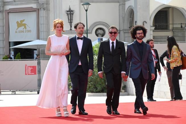 Shane Boris (second from left) at the Venice film festival last September for the world premiere of Hollywoodgate, a documentary also produced by him on the return of the Taliban